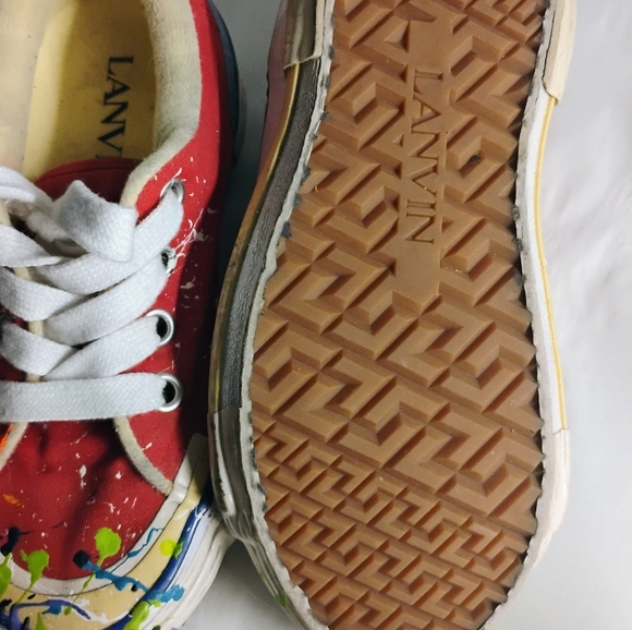 Gallery Dept X Lanvin Melted Low Top Vulcanized Paint Splatter Sneakers - Picture 2 of 10